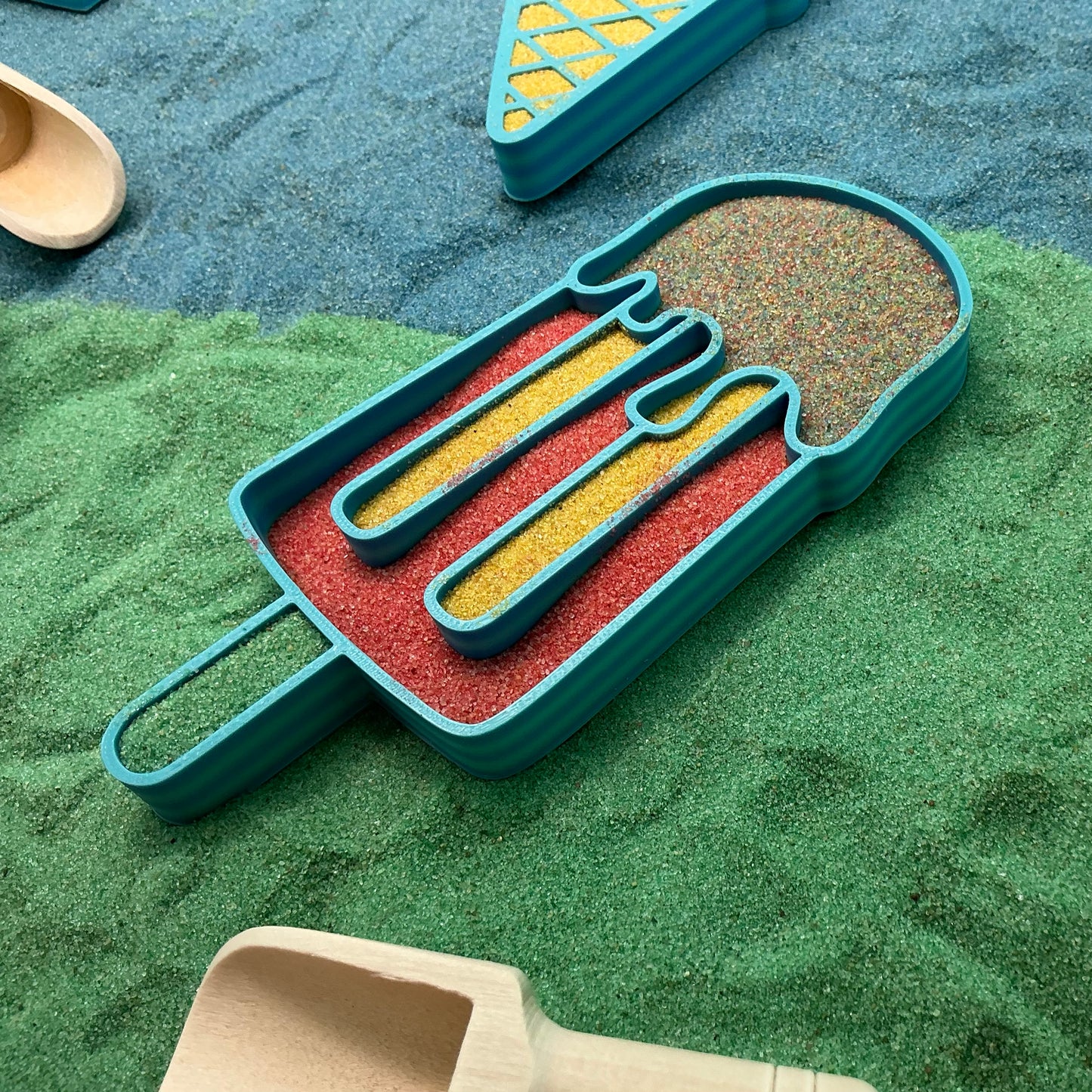 Ice Cream Sand Sensory Filling Trays