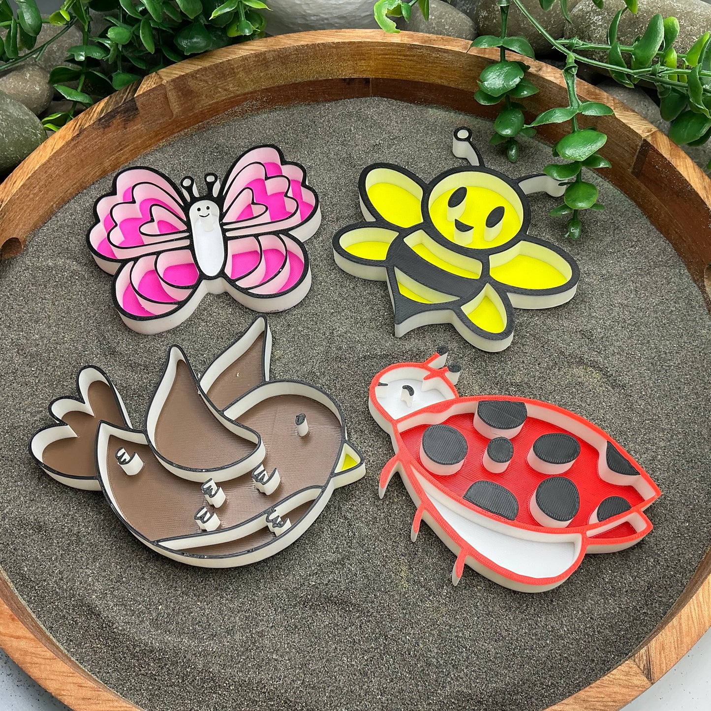 3D-printed spring garden sensory filling tray 4-piece set - ladybird, bee, butterfly and bird - view 14 of 14