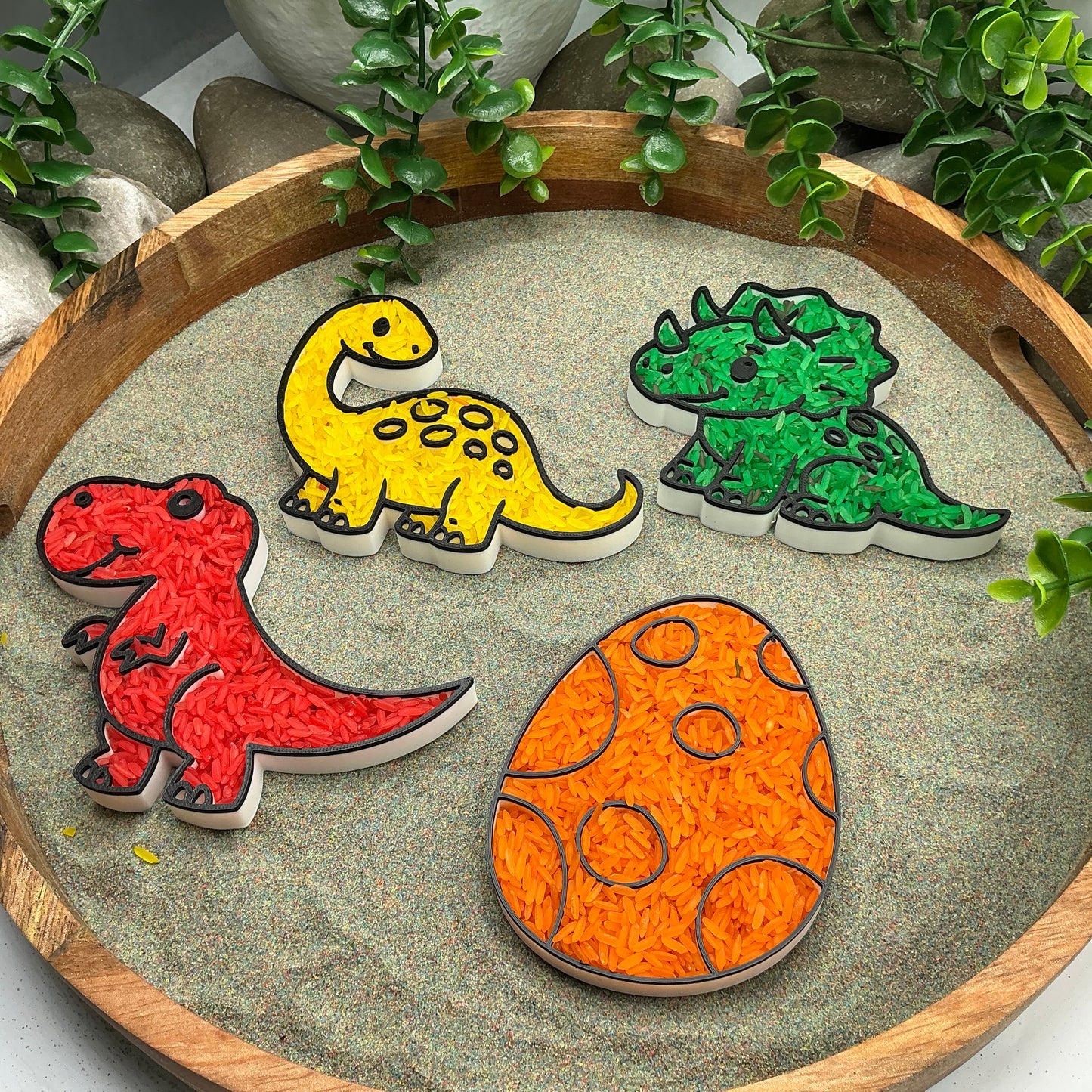 3D-printed dinosaur and dinosaur egg sensory filling tray, 4-piece set for sand and rice tuff trays - view 13 of 13