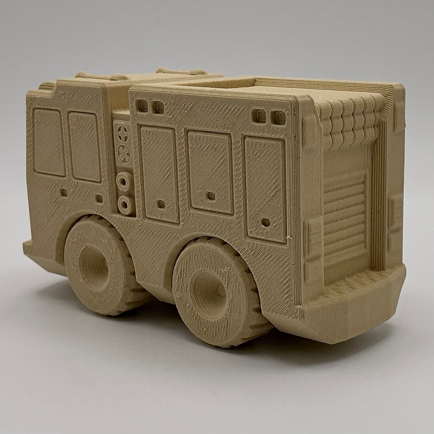 Fire Engine Truck Transport Vehicle Wood PLA
