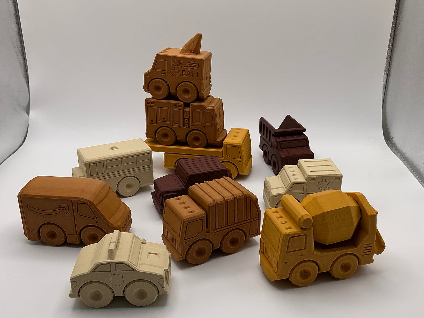 Fire Engine Truck Transport Vehicle Wood PLA
