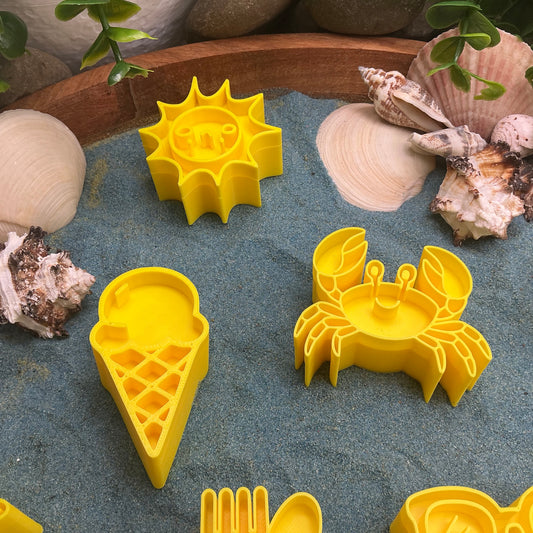 3D-printed summer stamps, 11-piece set for play dough, kinetic sand and clay - view 2 of 9