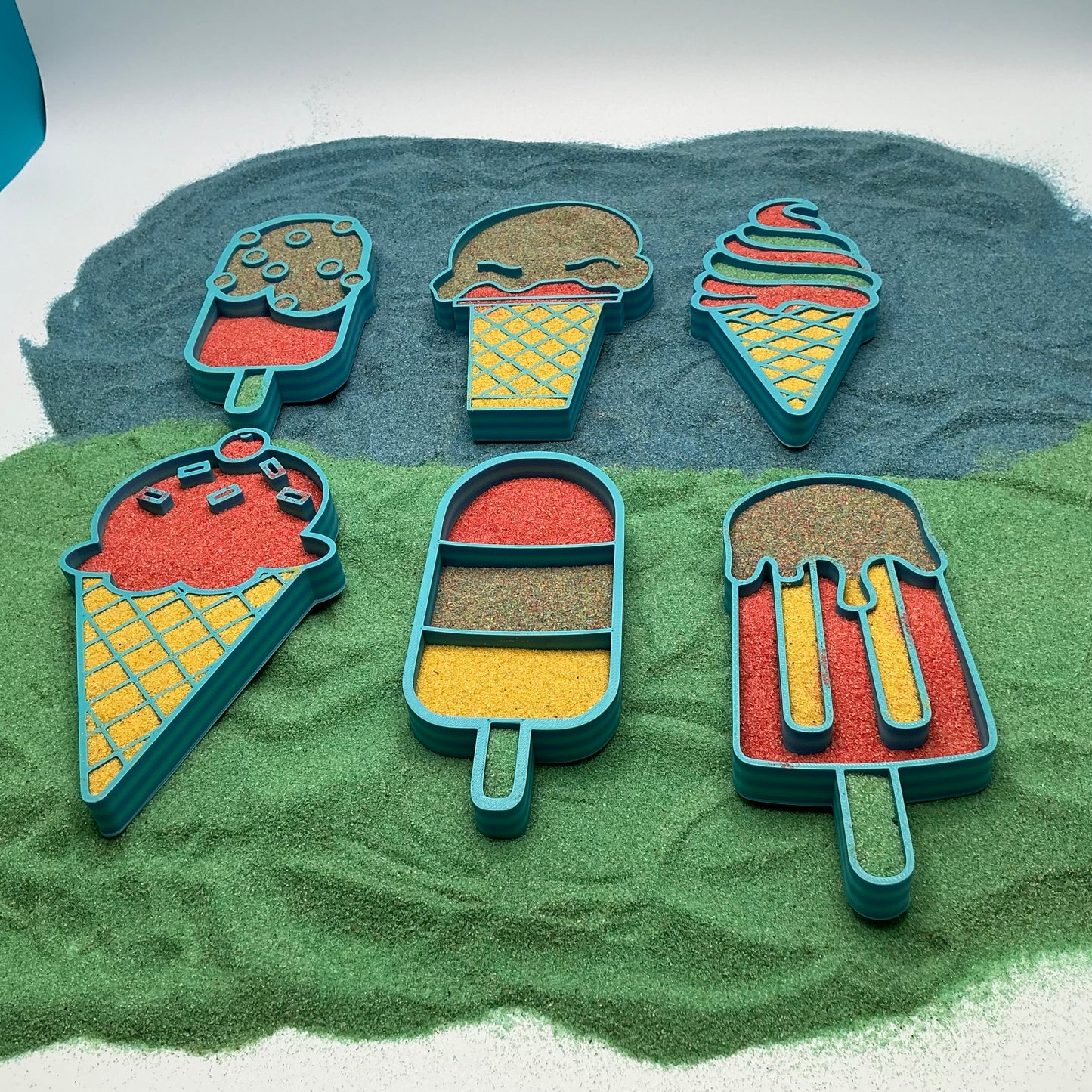 Ice Cream Sand Sensory Filling Trays
