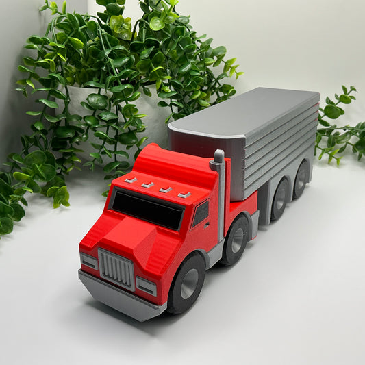 Large American Semi Truck Vehicle 3D Printed Multi Coloured Vehicle Indoor & Out - Alternative View