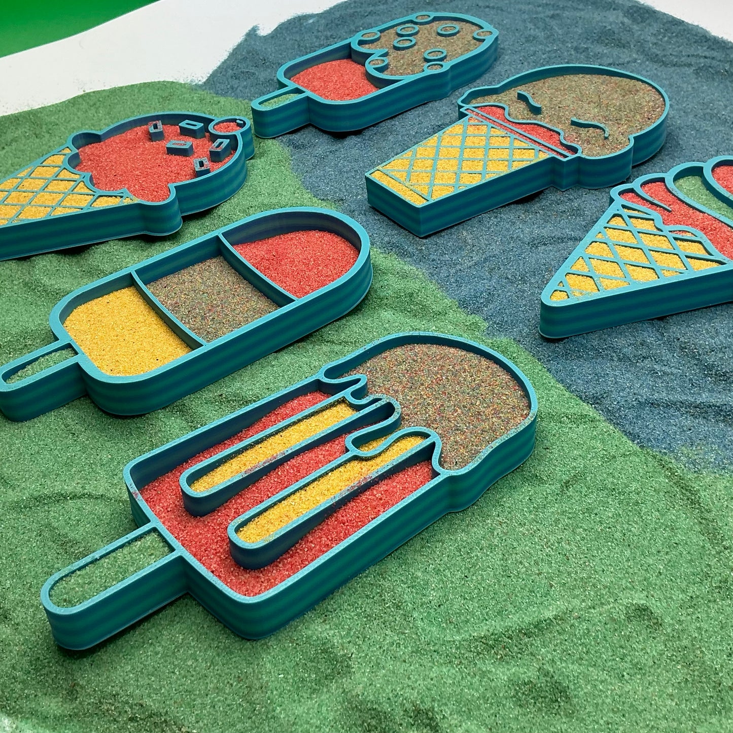Ice Cream Sand Sensory Filling Trays
