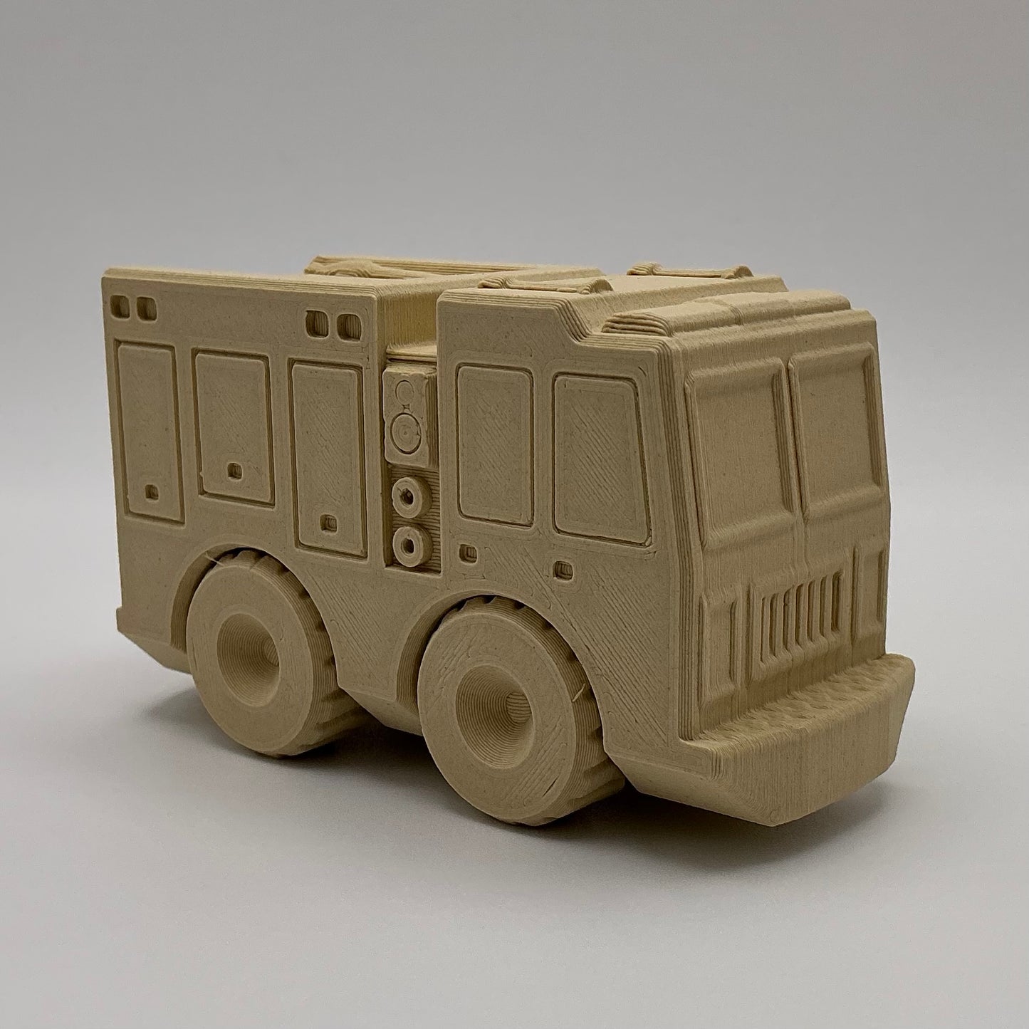 Fire Engine Truck Transport Vehicle Wood PLA