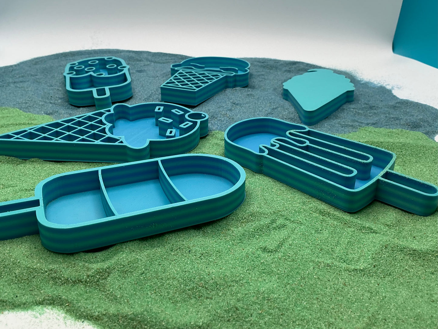 Ice Cream Sand Sensory Filling Trays