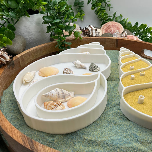 3D-printed large seashells sensory filling tray, 2-piece set for sand tuff trays - view 2 of 8