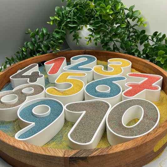 3D-printed large numbers 1 to 10 sensory filling tray for early maths - view 2 of 8