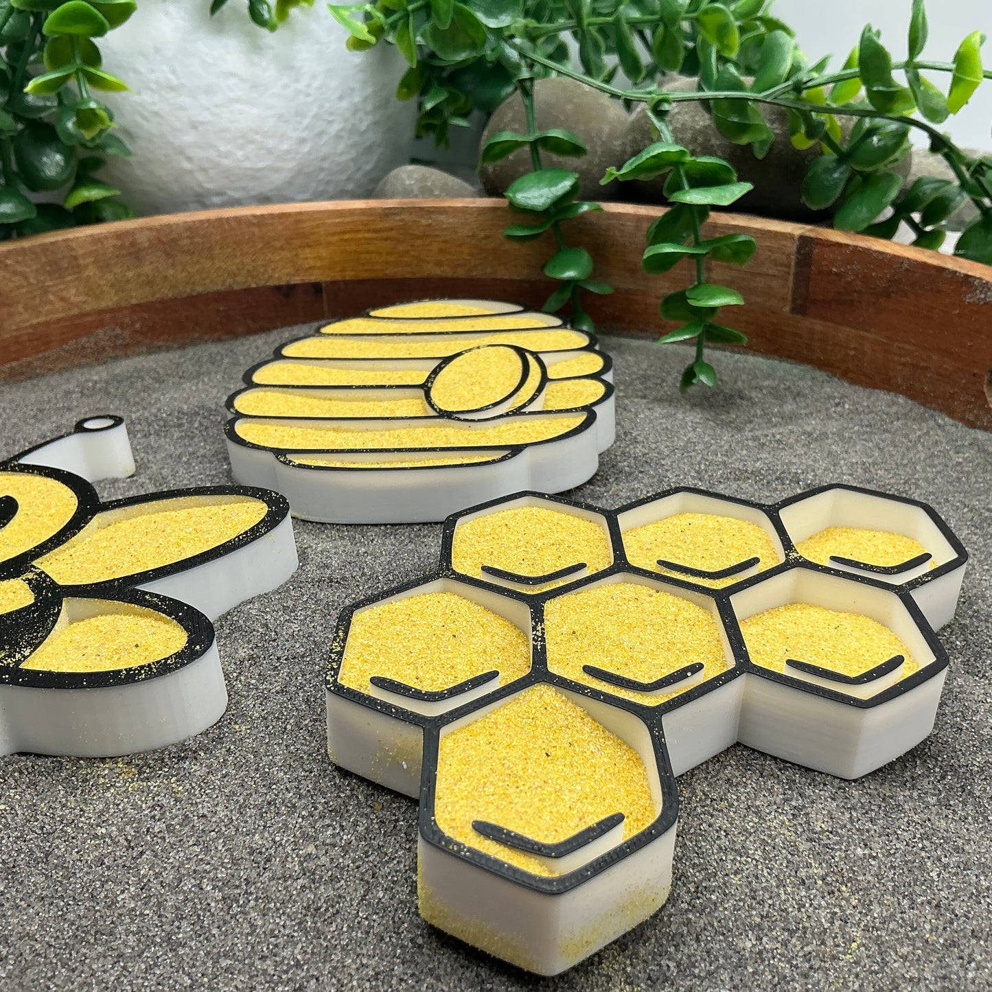 3D-printed bee play sensory filling tray 3-piece set - bee, beehive and honeycomb - view 11 of 11