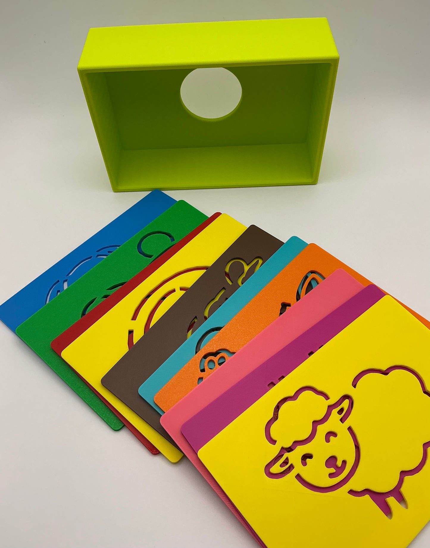 Farm Animal Ten Piece Stencil Set with Storage Box