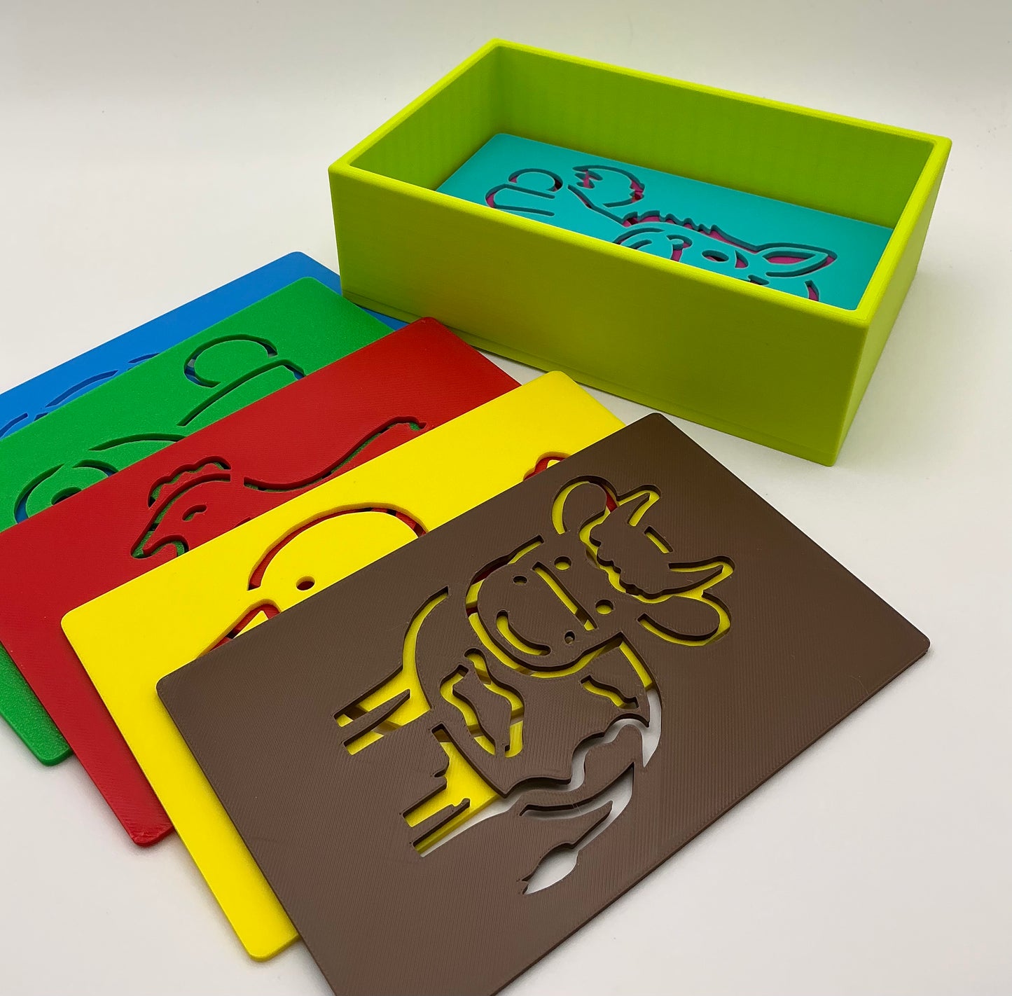 Farm Animal Ten Piece Stencil Set with Storage Box