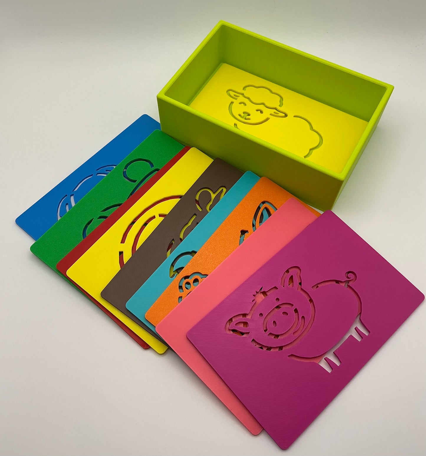 Farm Animal Ten Piece Stencil Set with Storage Box