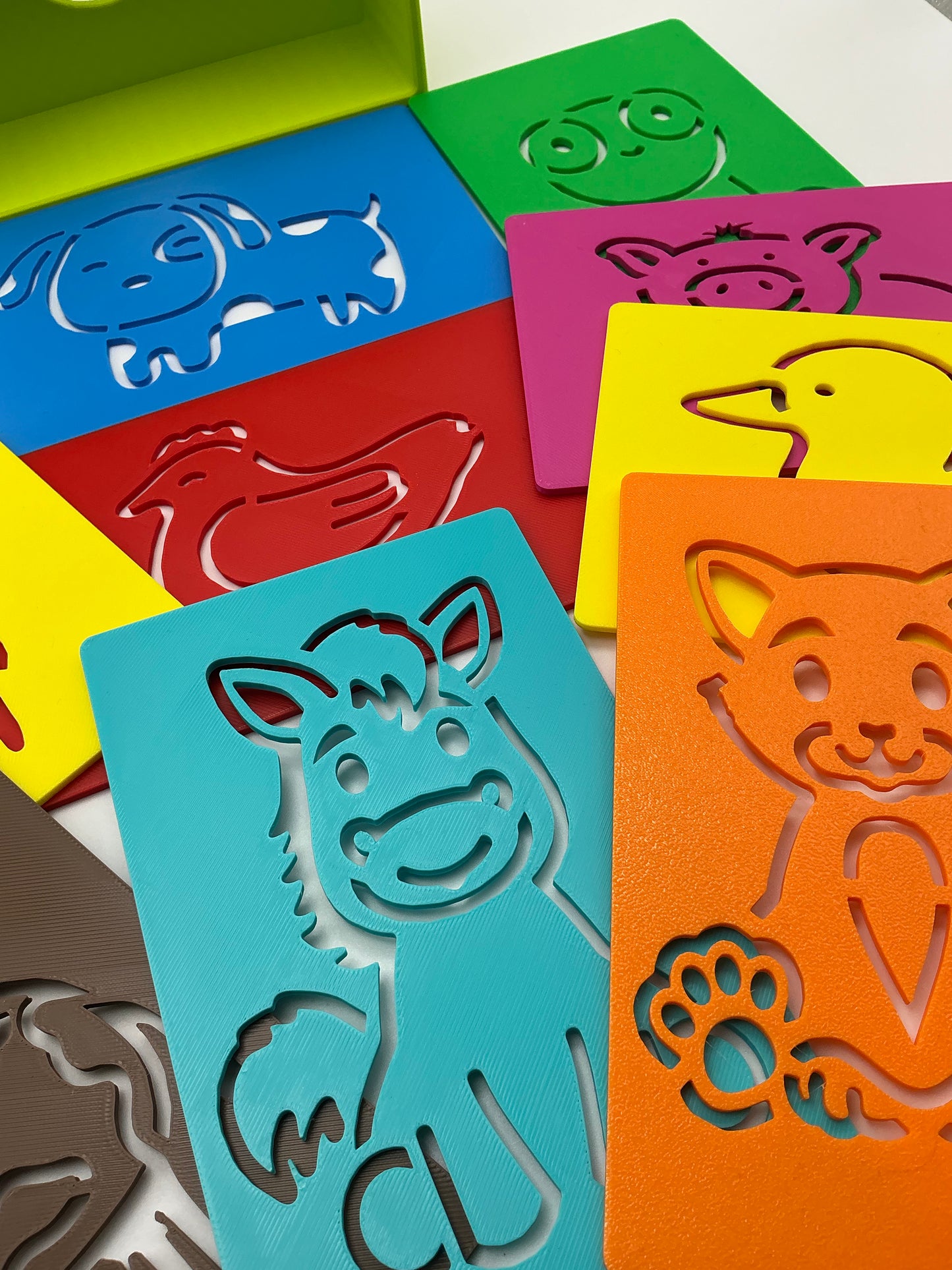 Farm Animal Ten Piece Stencil Set with Storage Box