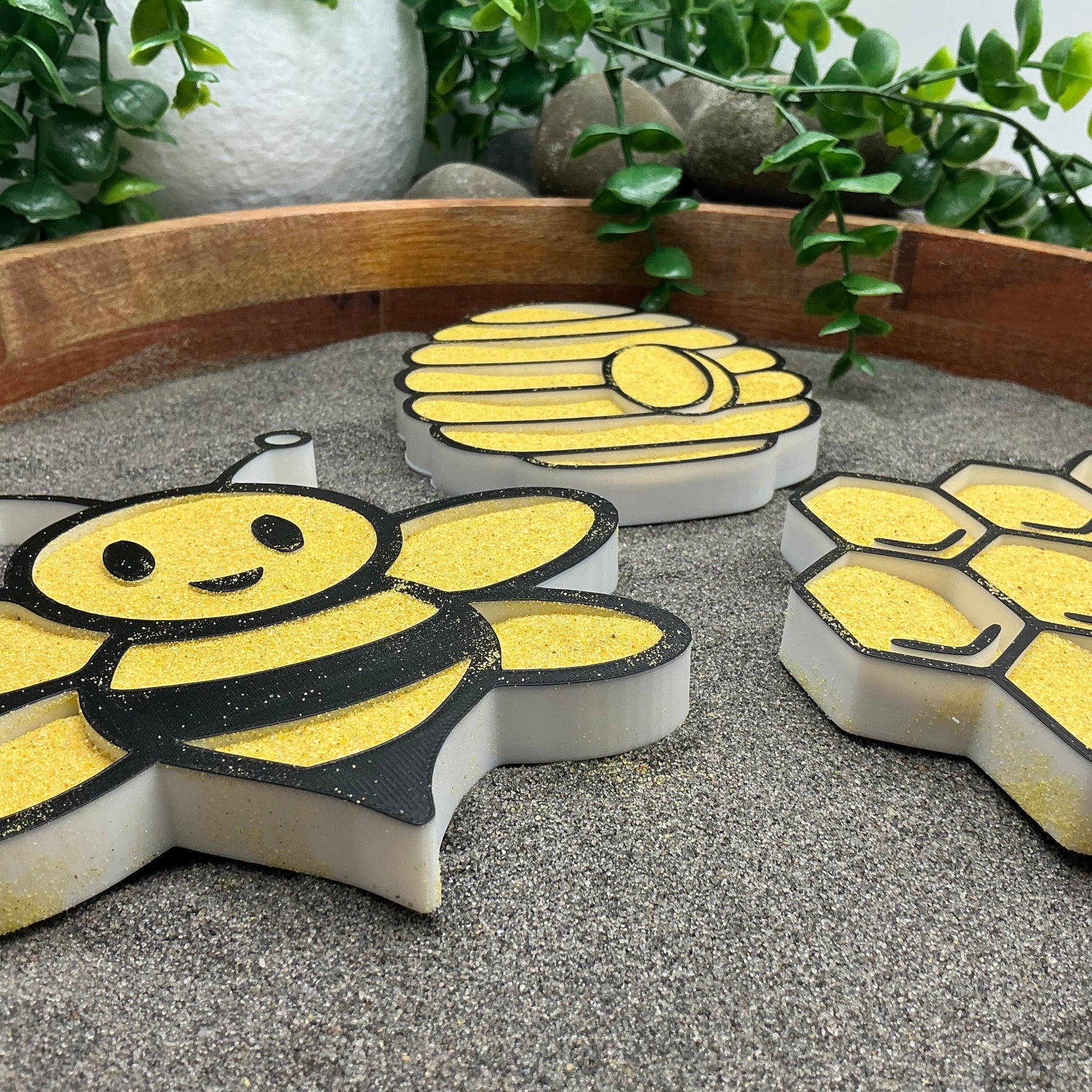 3D-printed bee play sensory filling tray 3-piece set - bee, beehive and honeycomb - view 10 of 11