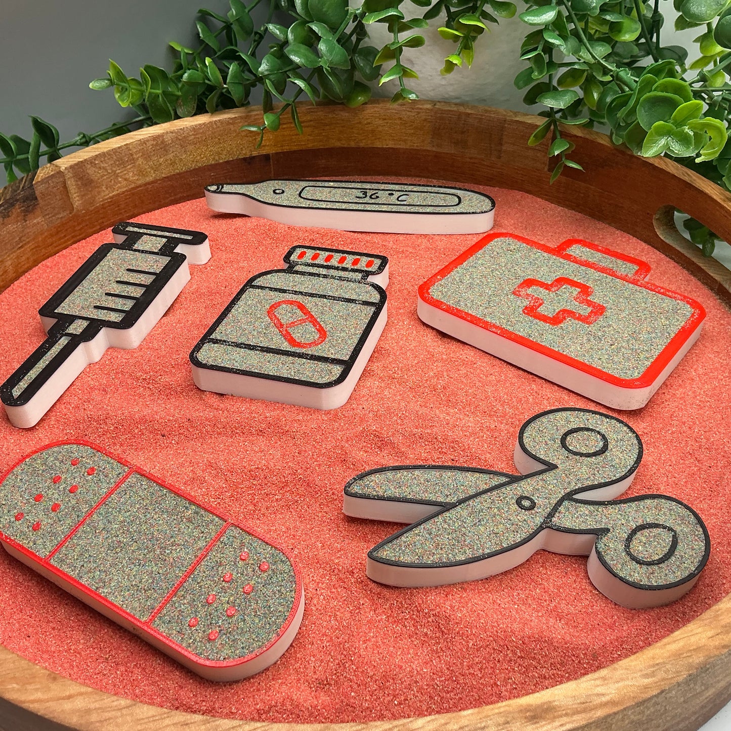 3D-printed doctor hospital play sensory filling tray, 6-piece set for tuff tray role play - view 9 of 10