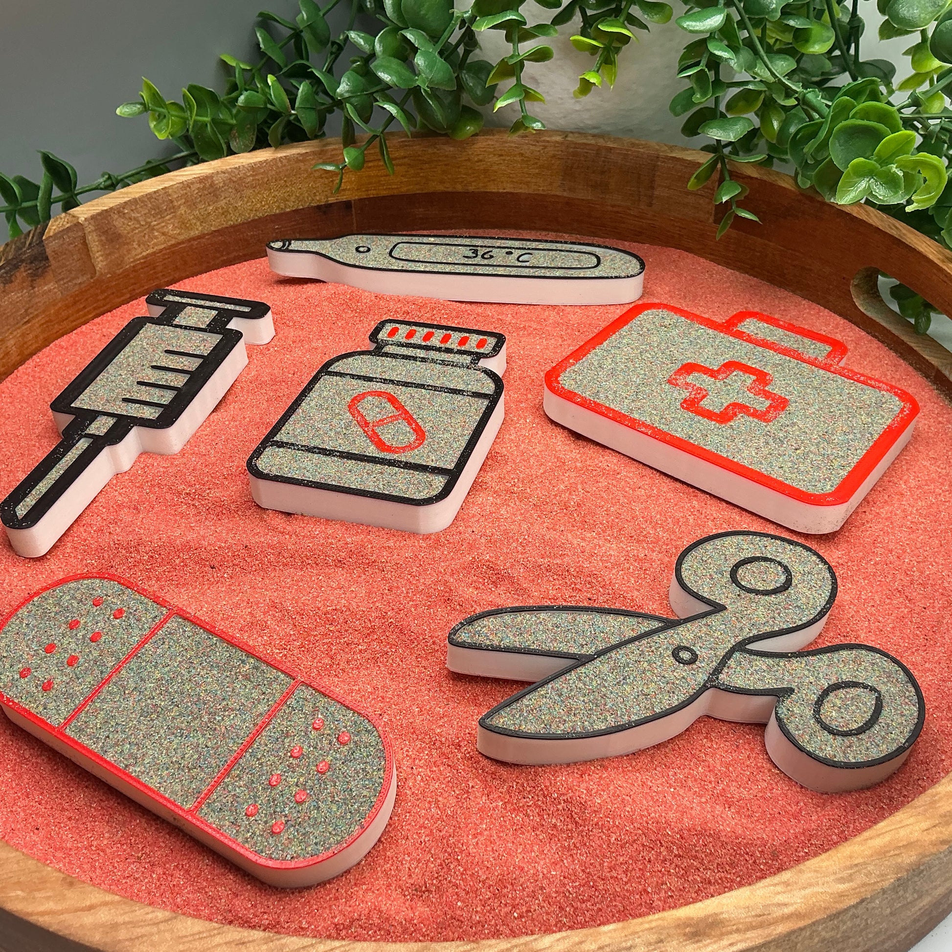 3D-printed doctor hospital play sensory filling tray, 6-piece set for tuff tray role play - view 9 of 10