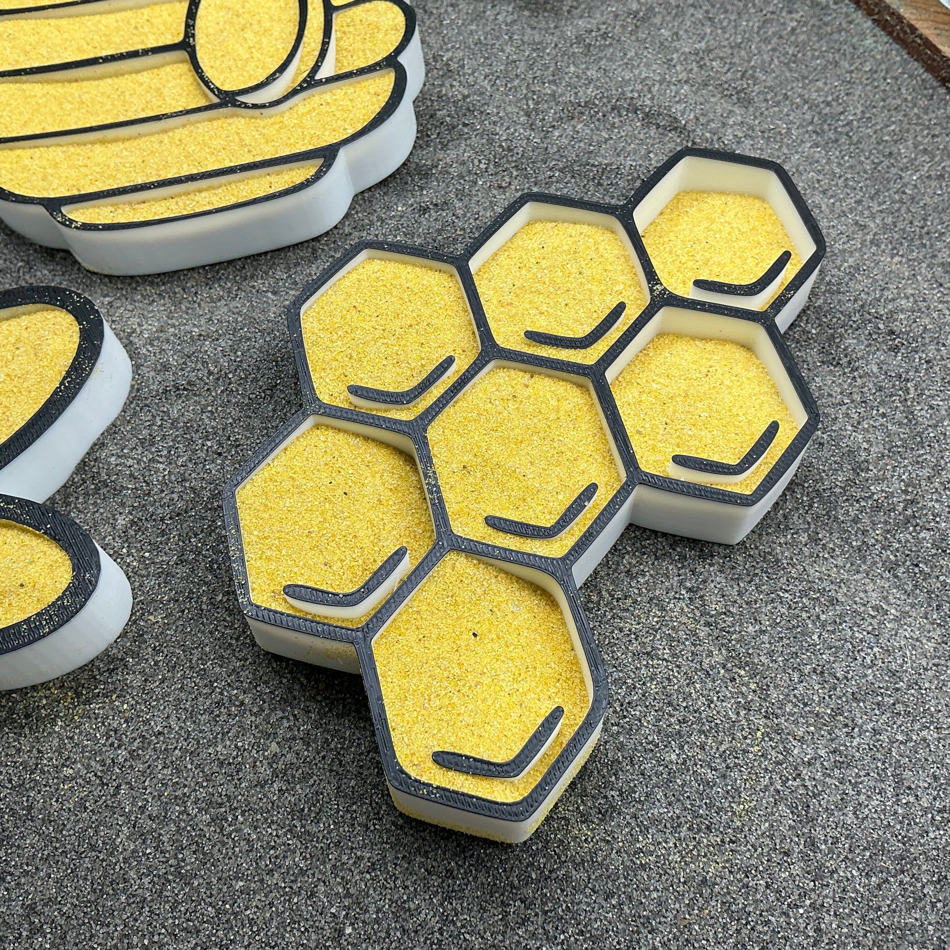 3D-printed bee play sensory filling tray 3-piece set - bee, beehive and honeycomb - view 9 of 11