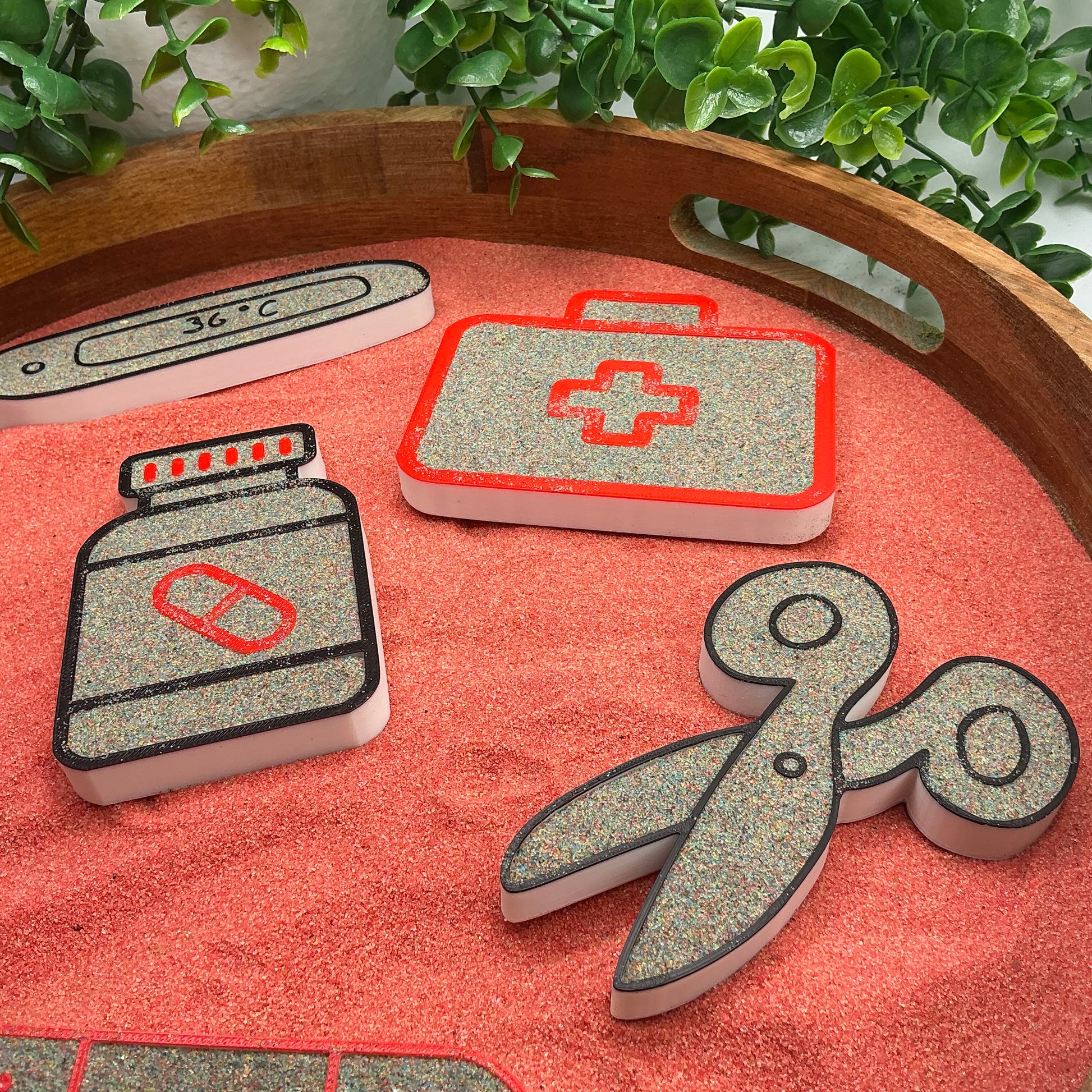 3D-printed doctor hospital play sensory filling tray, 6-piece set for tuff tray role play - view 6 of 10