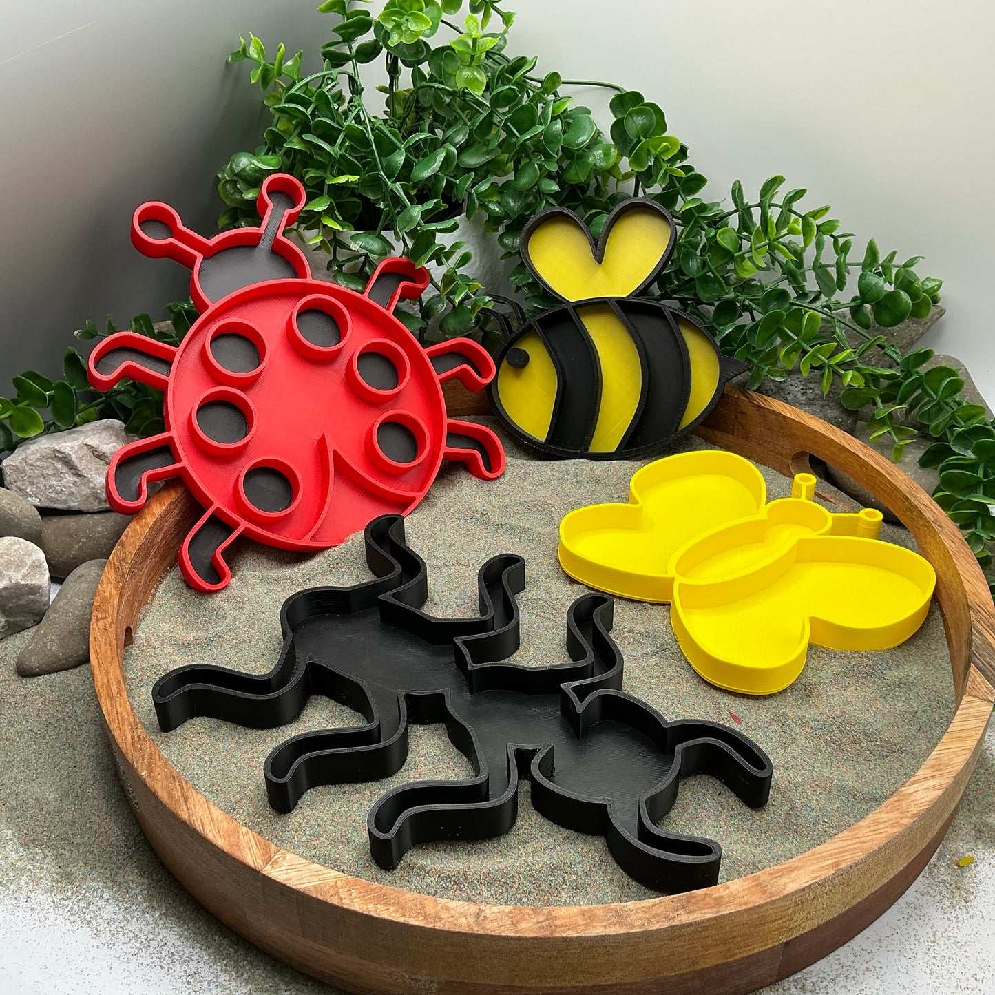 3D-printed large spring insect sensory filling tray, 4-piece set with bee, ant, ladybird and butterfly - view 1 of 13