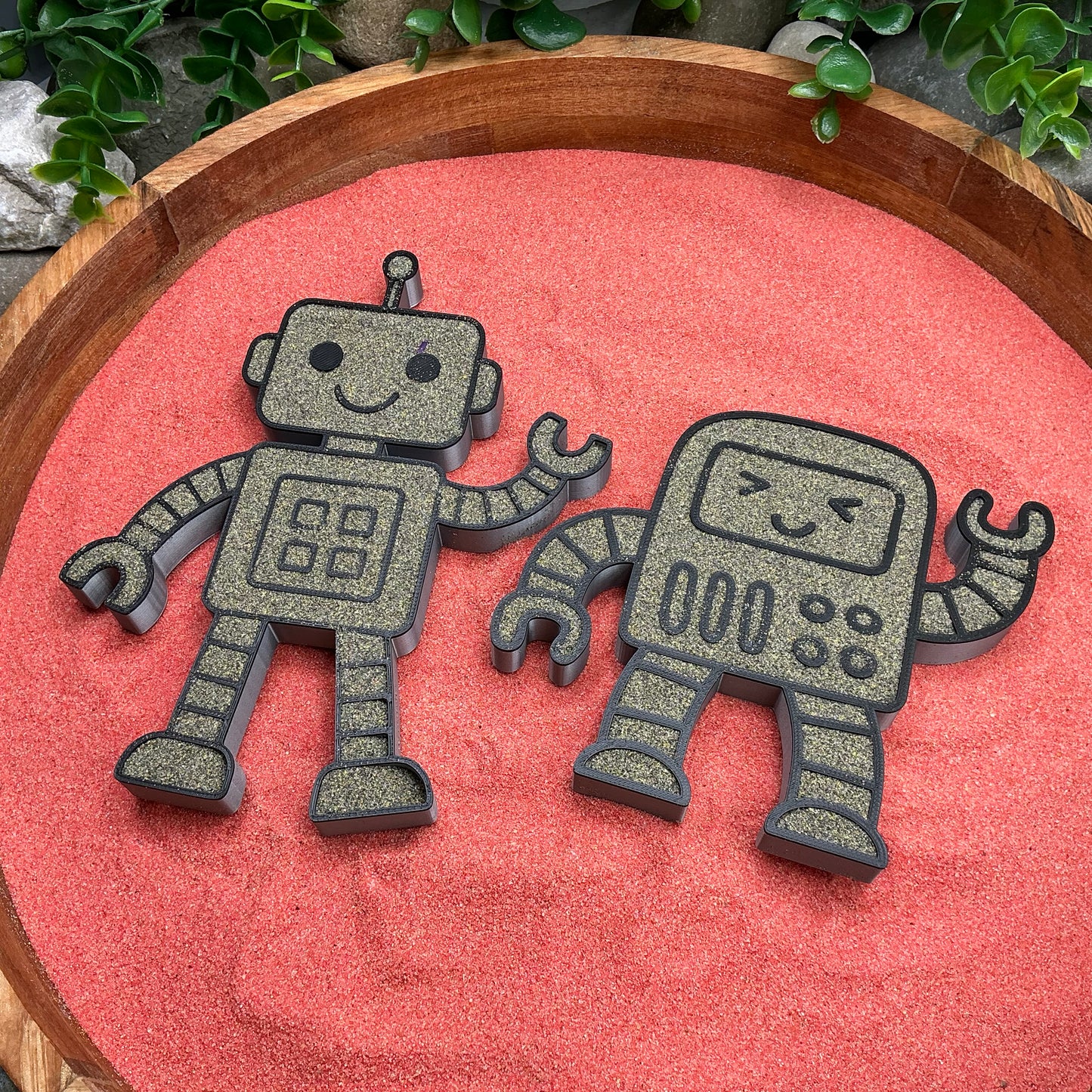 3D-printed robot play sensory filling tray, 2-piece set for sand and rice tuff trays - view 1 of 10