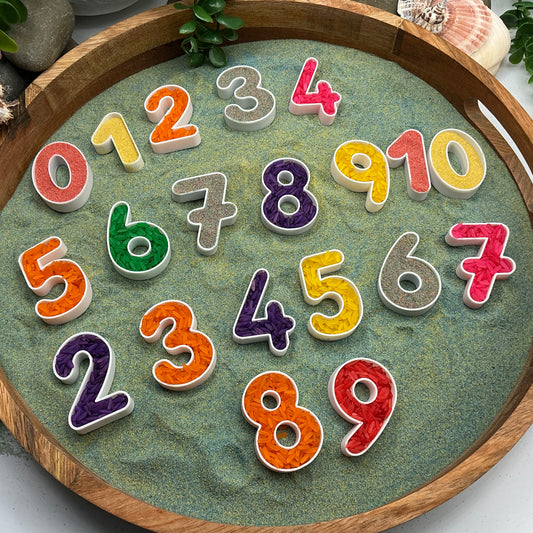 3D-printed small numbers sensory play set, 20 pieces for sand and rice tuff trays - view 1 of 9