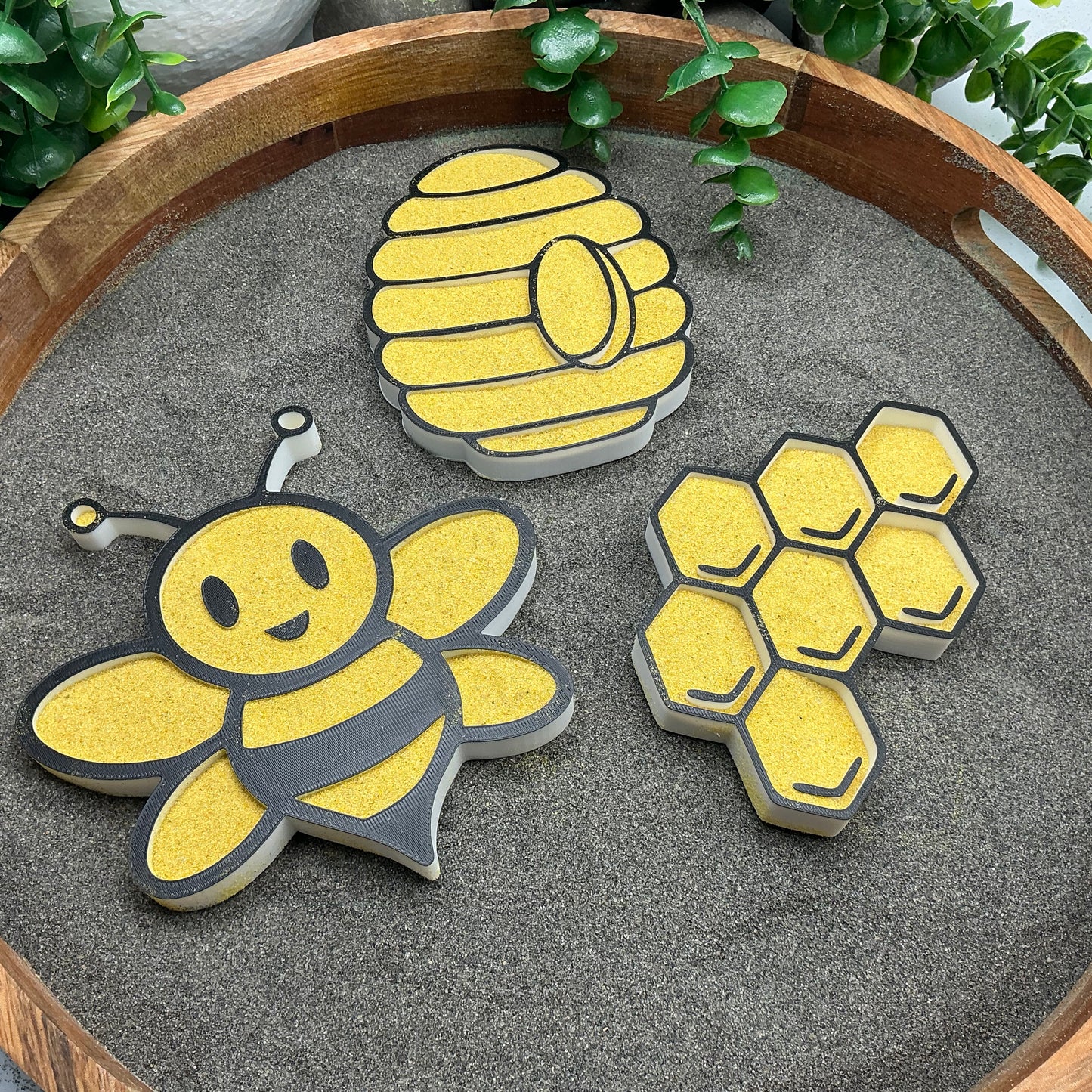 3D-printed bee play sensory filling tray 3-piece set - bee, beehive and honeycomb - view 6 of 11