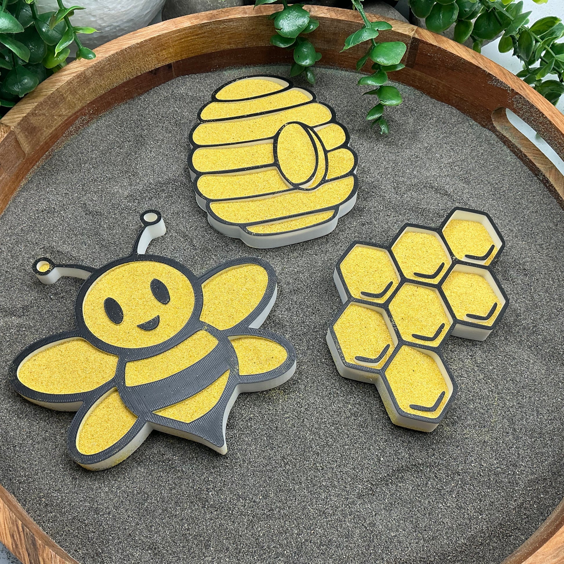 3D-printed bee play sensory filling tray 3-piece set - bee, beehive and honeycomb - view 6 of 11