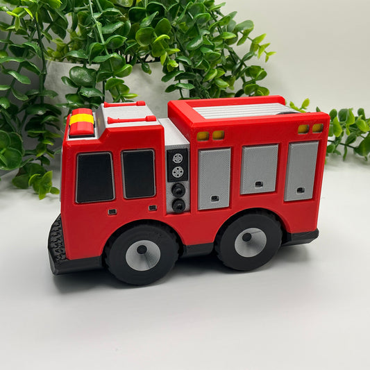 Large 3D Printed Fire Engine Truck Durable Indoor & Outdoor Push Along Big Kids  - Alternative View