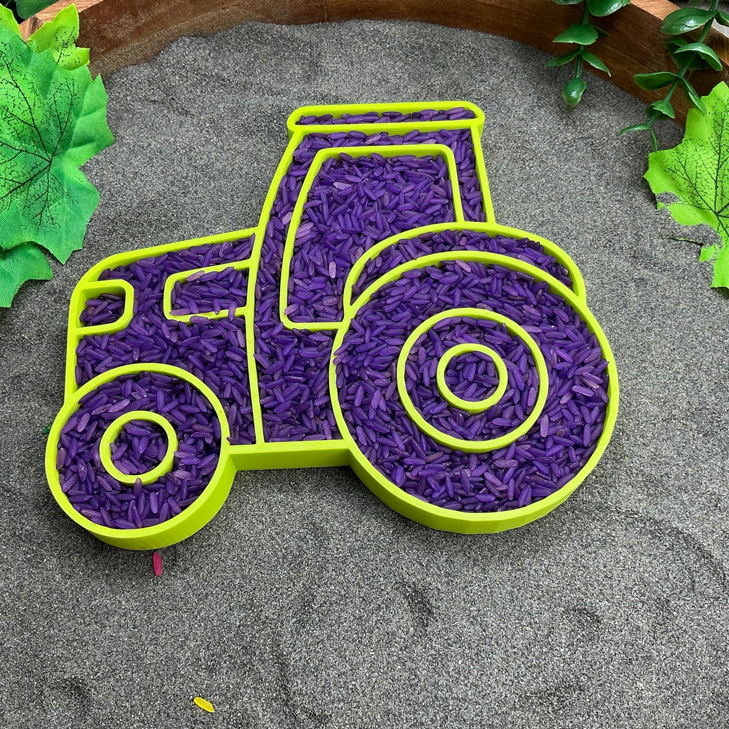 Farm Set Sensory Filling Trays Farm Animals 5 piece Set - Eco-Friendly 3D Printed for Sand, Rice & Oats Tractor Pig Cow Sheep & Chicken Fill Shapes