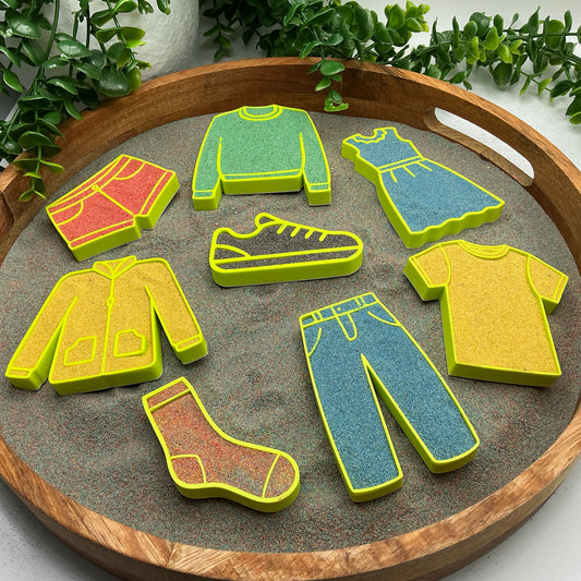 Clothes Sensory Filling Trays 8 Piece Set - 3D printed eco-friendly toy by Sarah's 3D Prints
