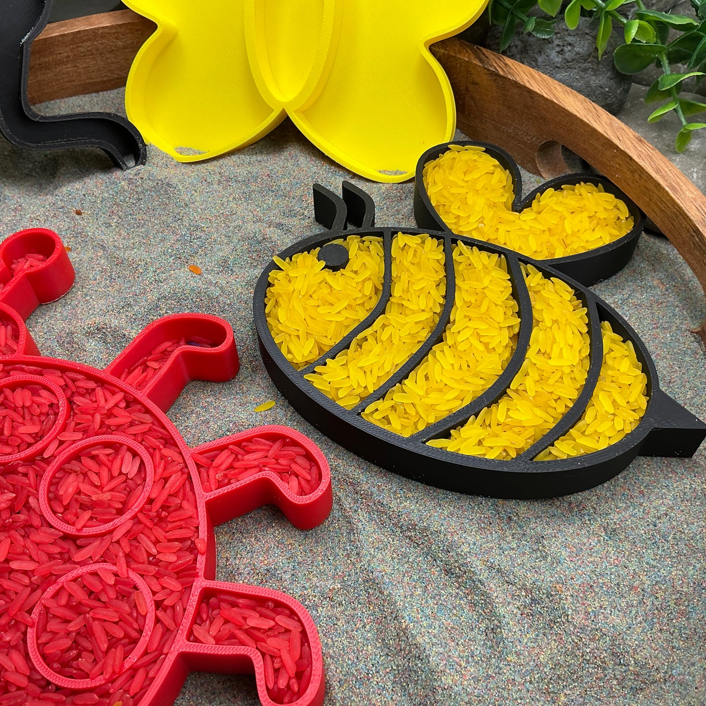 3D-printed large spring insect sensory filling tray, 4-piece set with bee, ant, ladybird and butterfly - view 11 of 13