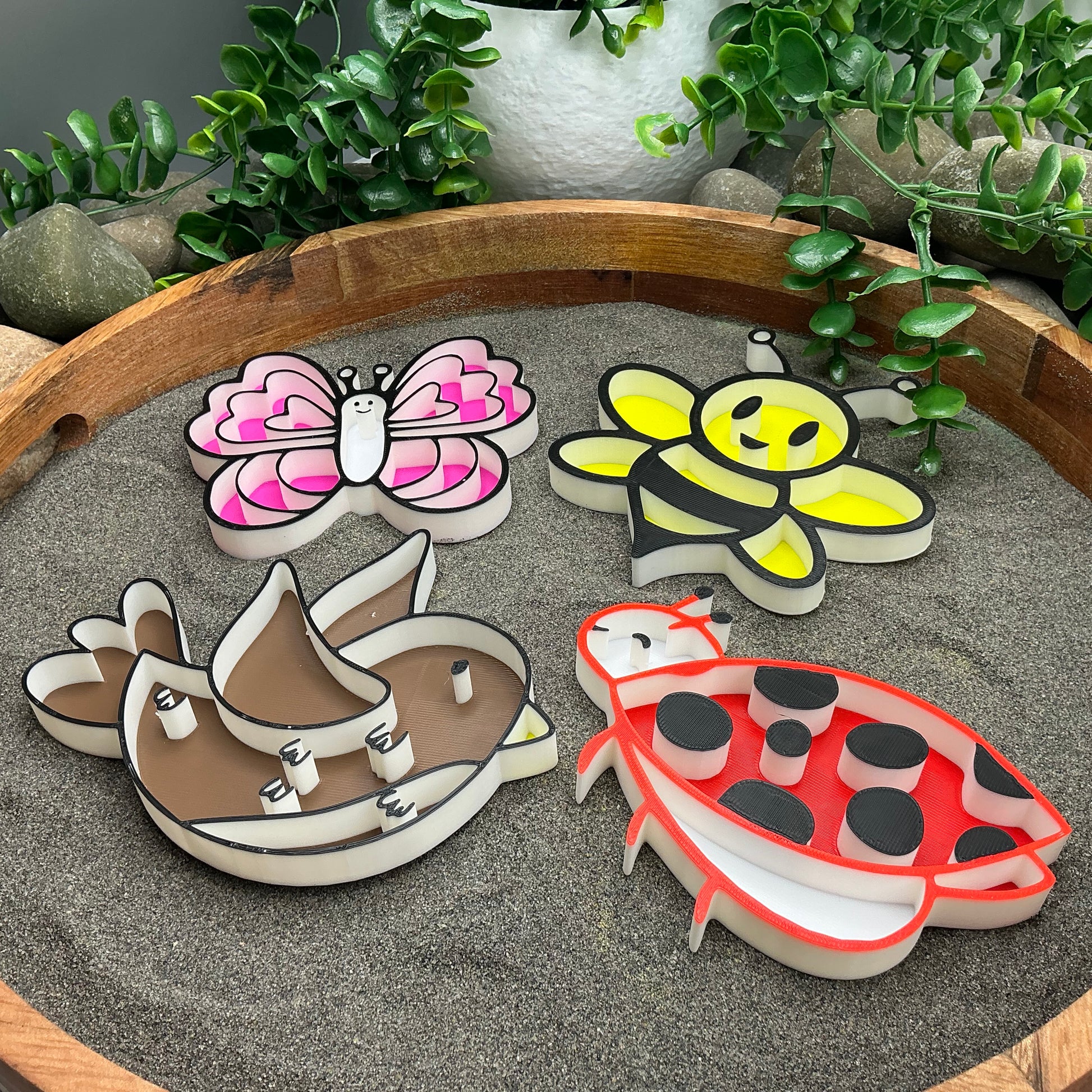 3D-printed spring garden sensory filling tray 4-piece set - ladybird, bee, butterfly and bird - view 6 of 14