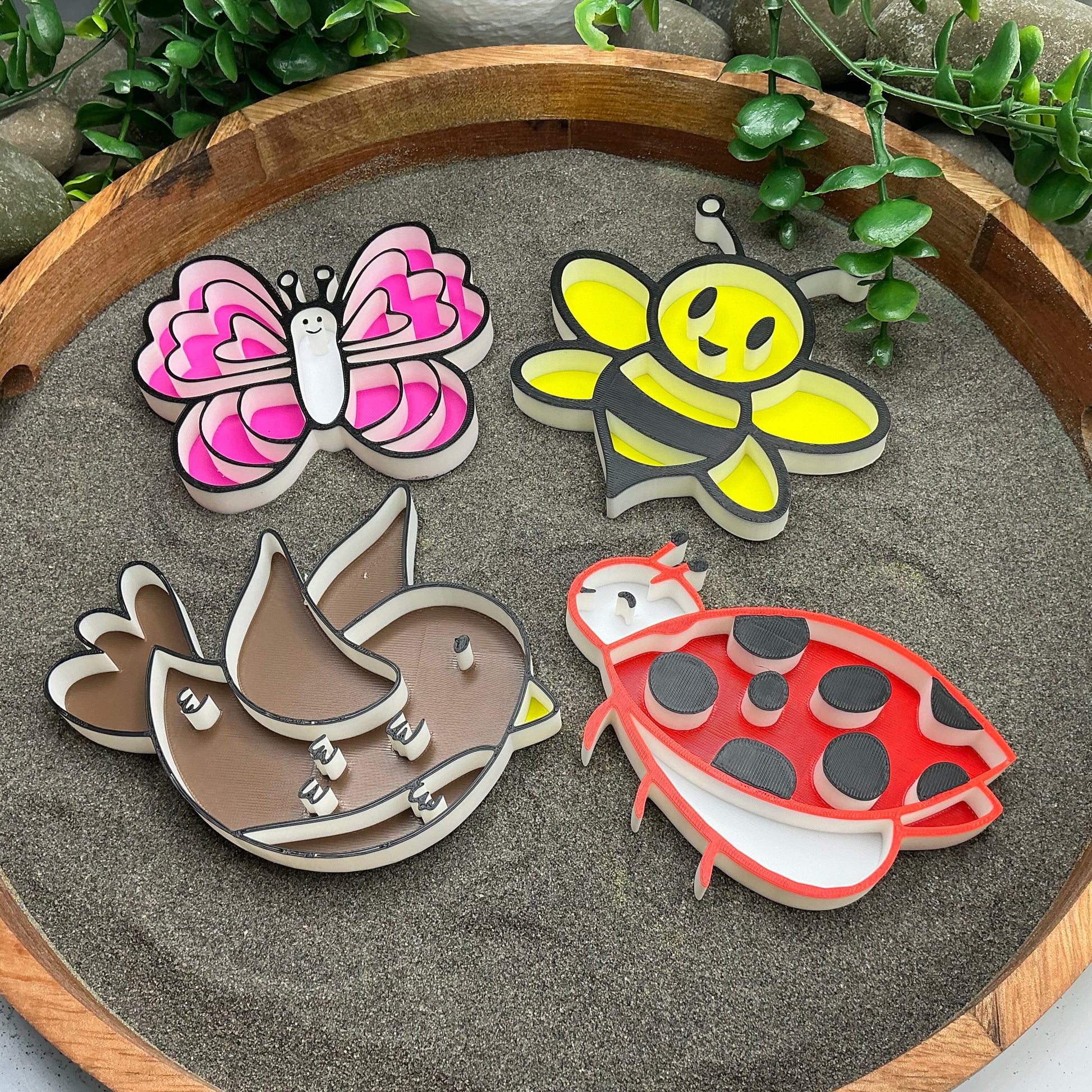 3D-printed spring garden sensory filling tray 4-piece set - ladybird, bee, butterfly and bird - view 14 of 14