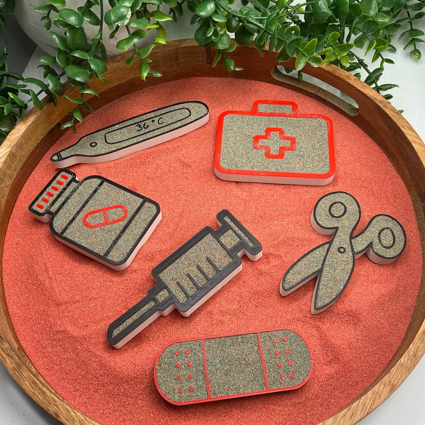 3D-printed doctor hospital play sensory filling tray, 6-piece set for tuff tray role play - view 10 of 10
