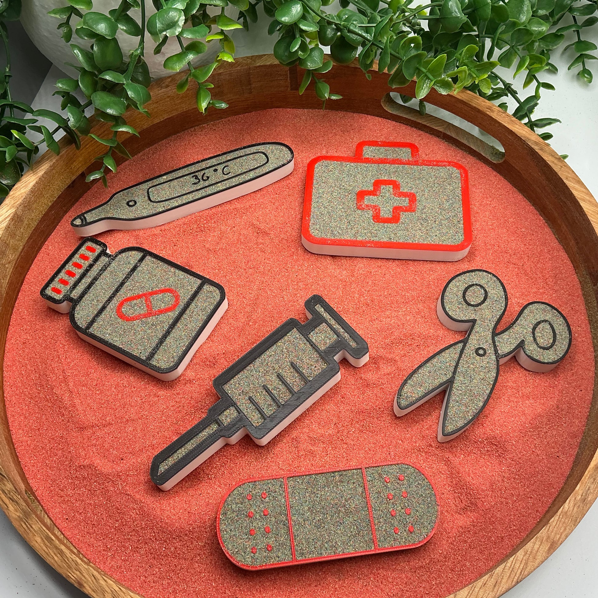 3D-printed doctor hospital play sensory filling tray, 6-piece set for tuff tray role play - view 10 of 10