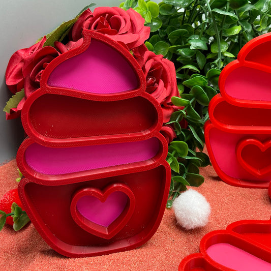 Valentine's Day Cupcake Sensory Trays & Heart Scoops Eco Friendly Montessori Toy - Alternative View