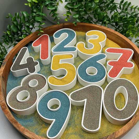 3D-printed large numbers 1 to 10 sensory filling tray for early maths - view 1 of 8