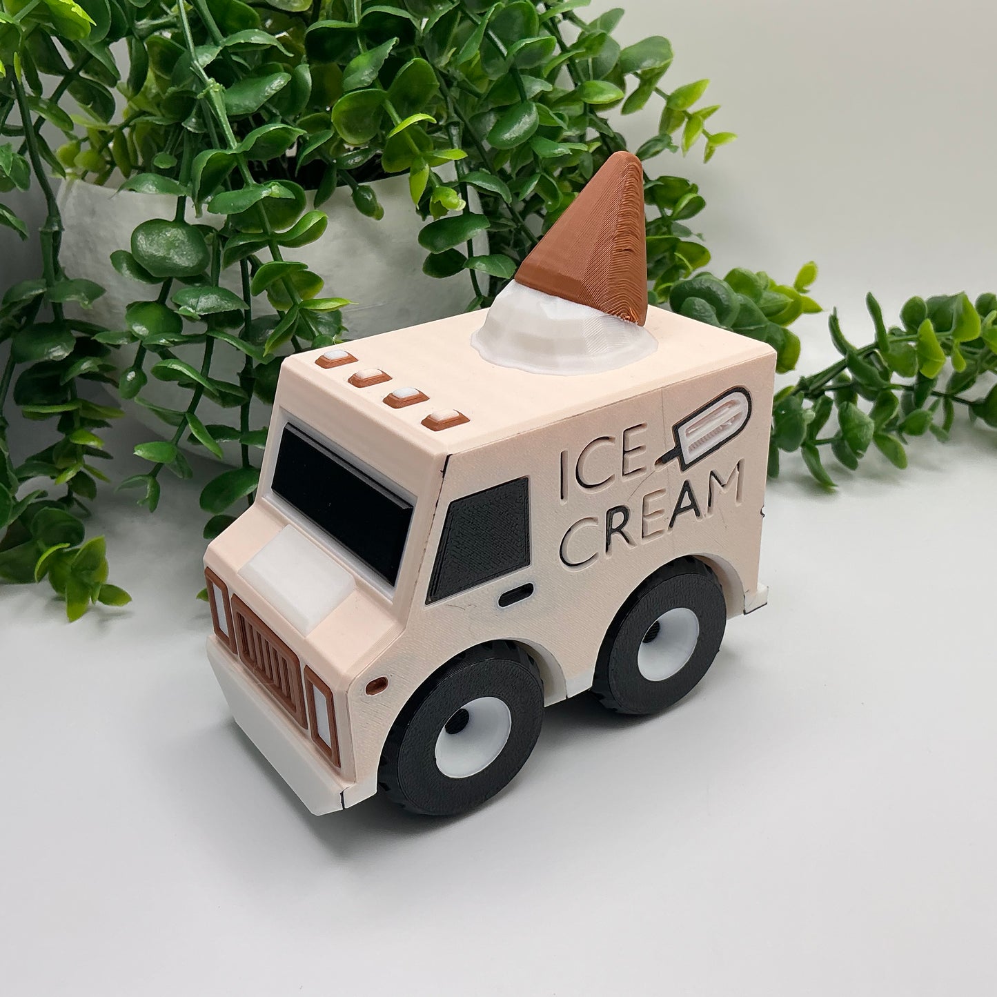 Large Ice Cream Van Truck Vehicle 3D Printed Multi Coloured Vehicle Indoor & Out - Close Up