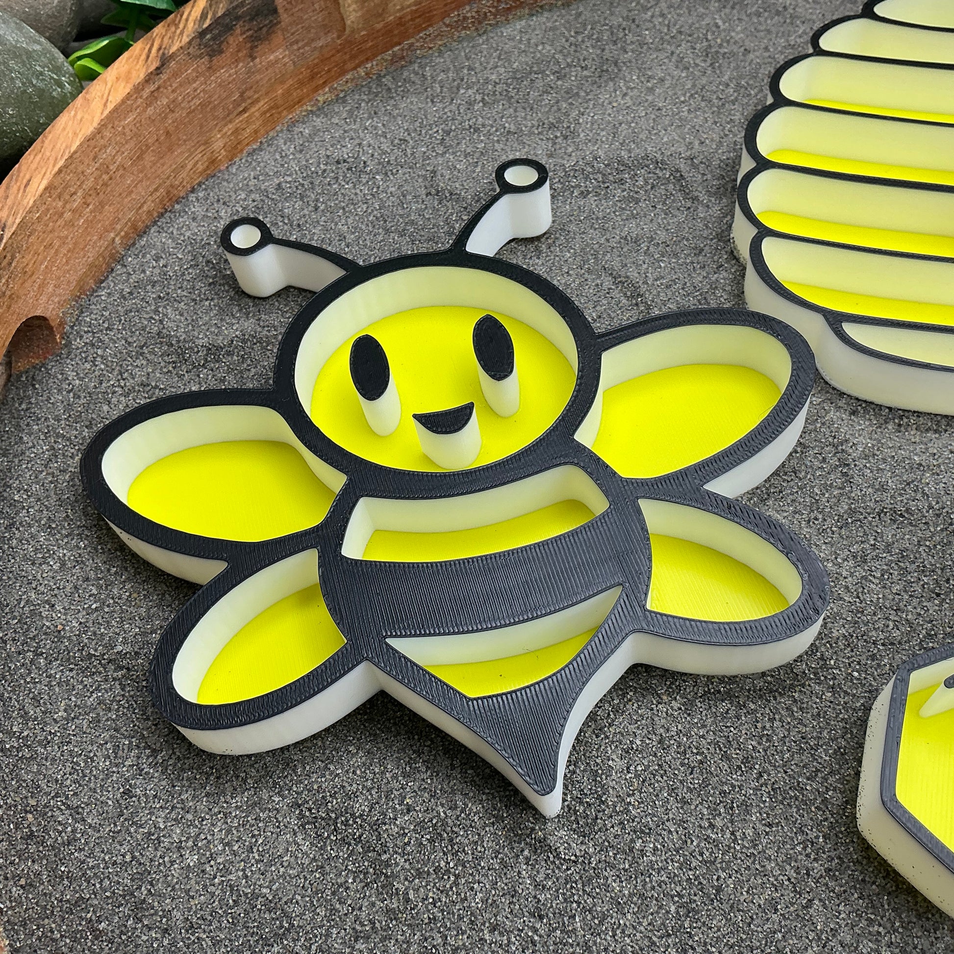 3D-printed bee play sensory filling tray 3-piece set - bee, beehive and honeycomb - view 3 of 11