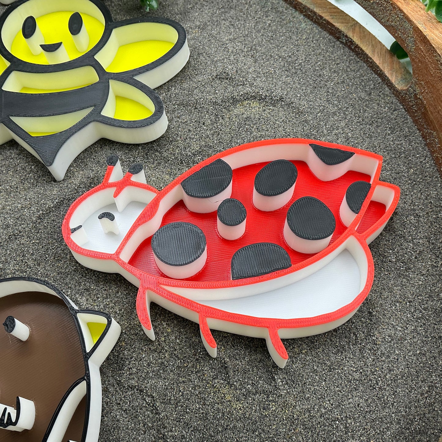 3D-printed spring garden sensory filling tray 4-piece set - ladybird, bee, butterfly and bird - view 4 of 14