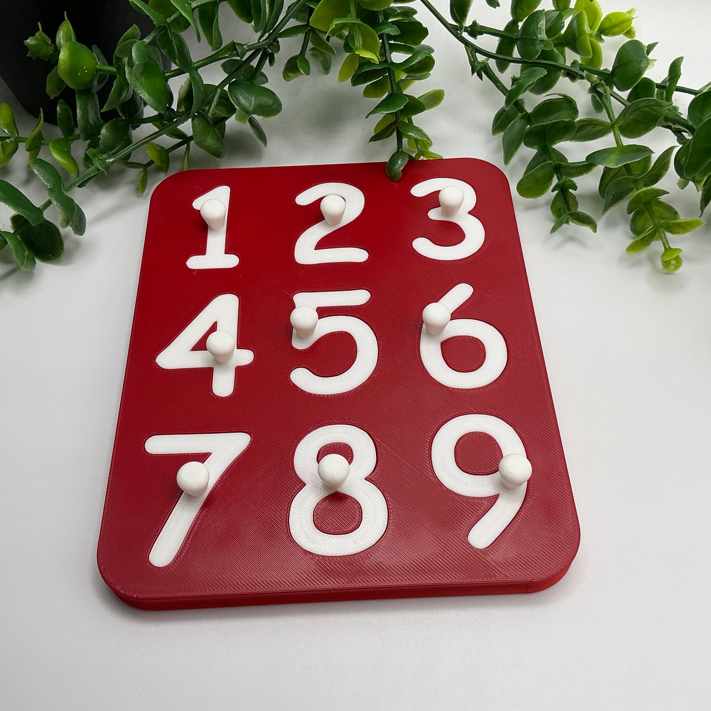3D Printed Number Puzzle 1-9 Eco Friendly Montessori Toy Double Sided Alphabet J - Close Up