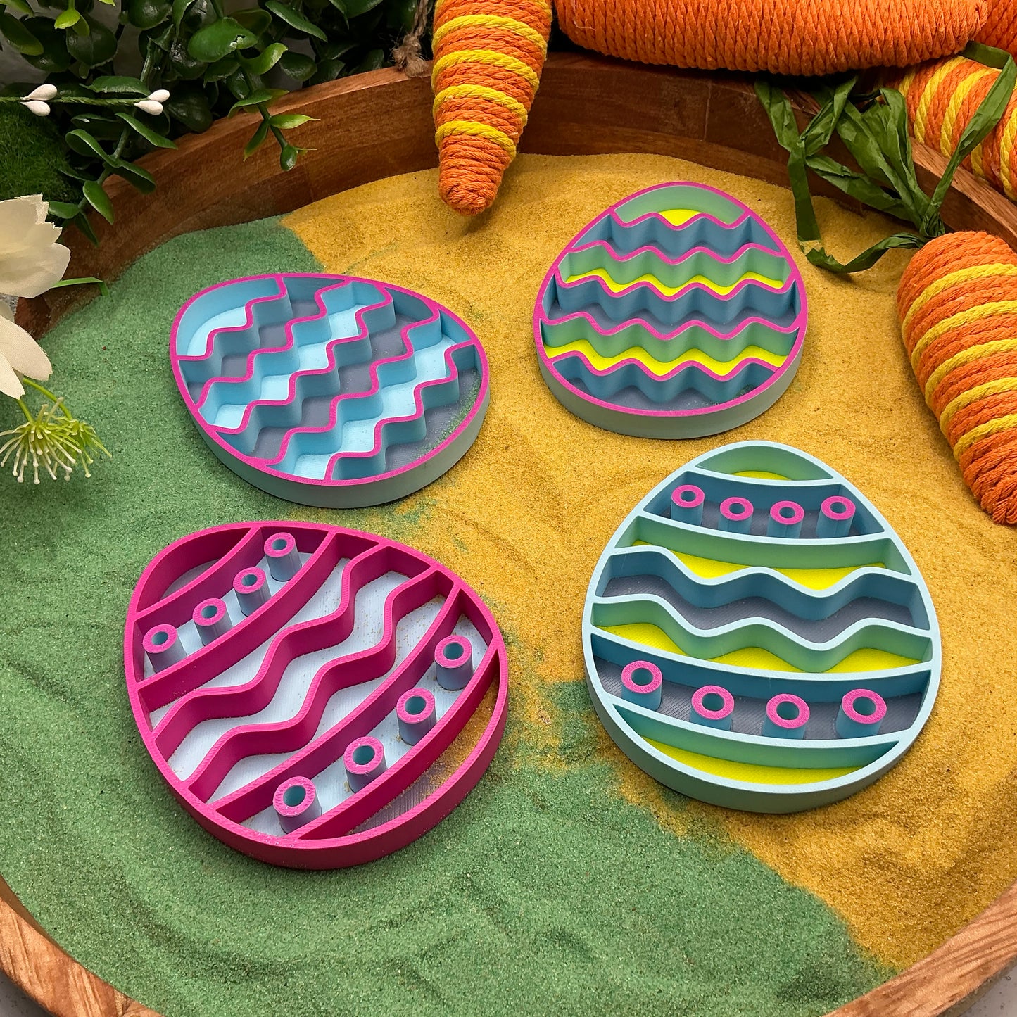 New Easter Egg Filling Tray Set Sand Sensory Filling Trays Oats, Sand, Rice Tuff Tray Play 3D Printed Eco Friendly