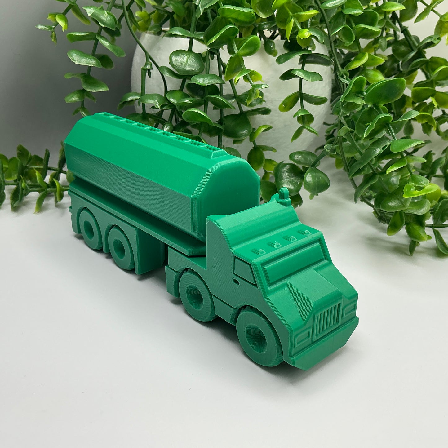 Large Tanker Fuel Truck Vehicle Fuel Transporter, & Durable - side view