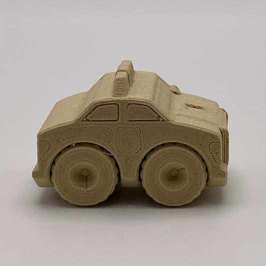 Police Car Mini Transport Vehicle Wood PLA