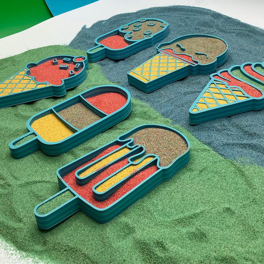 Ice Cream Sensory Filling Trays Eco-Friendly 3D Printed Scooping Board Montessor - Alternative View