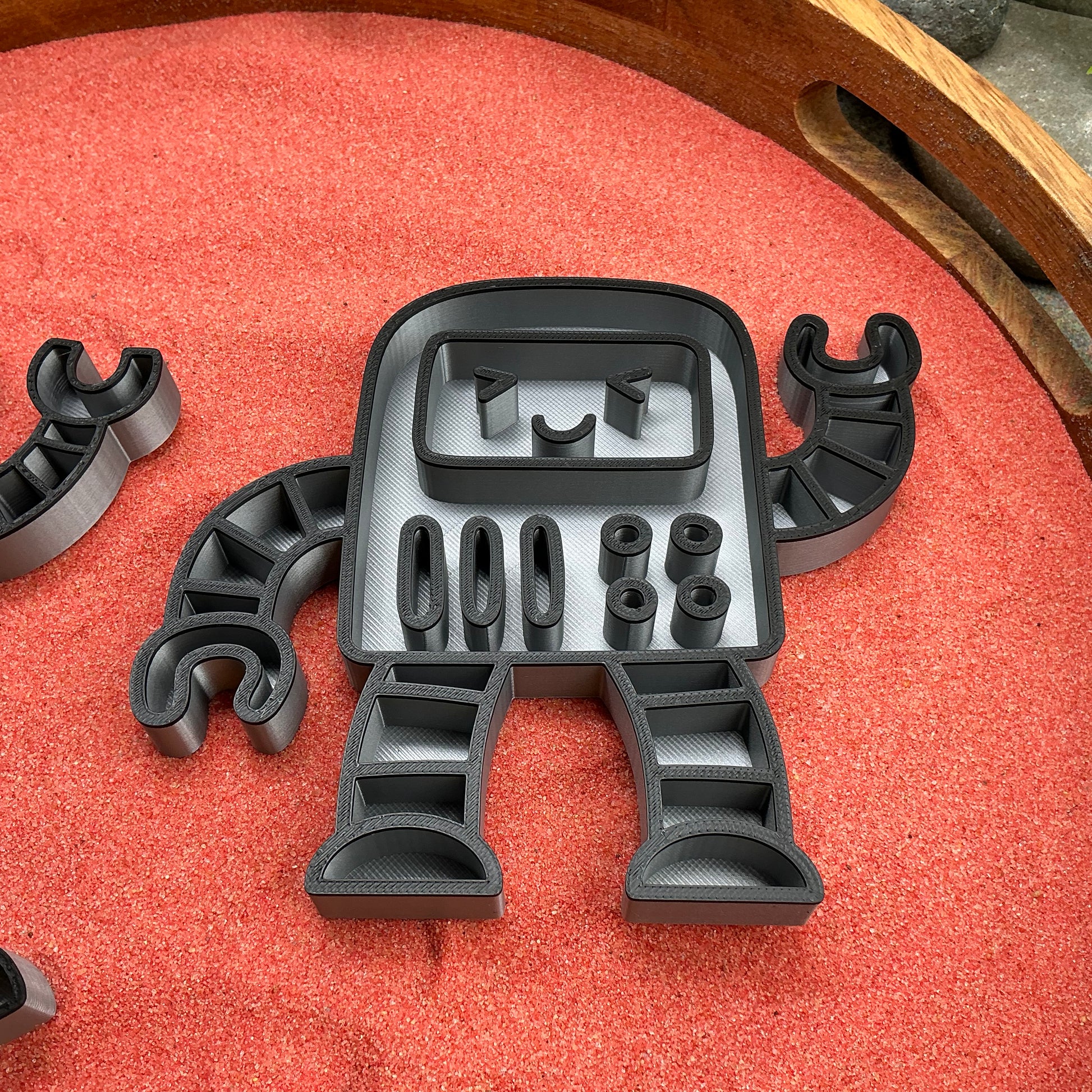 3D-printed robot play sensory filling tray, 2-piece set for sand and rice tuff trays - view 7 of 10