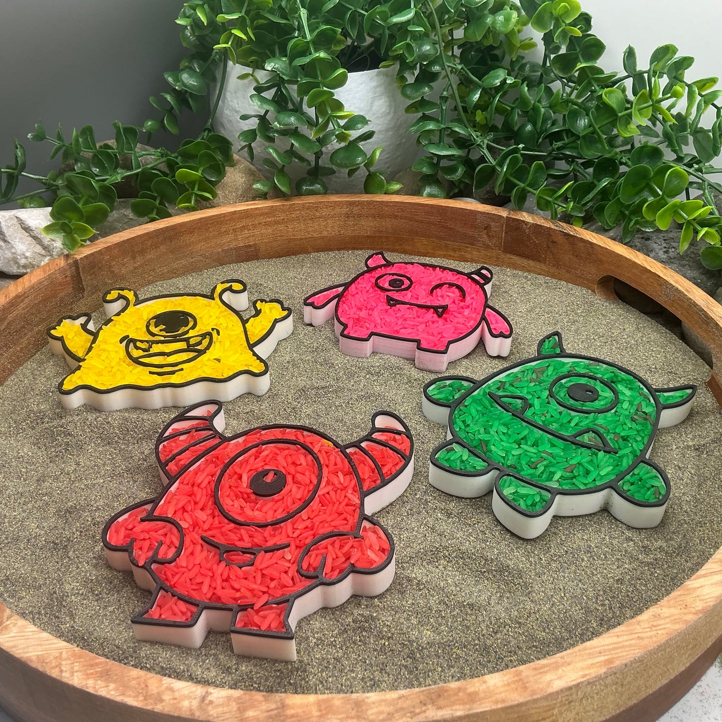 3D-printed alien monster sensory filling tray, 4-piece set for sand and rice tuff trays - view 8 of 13