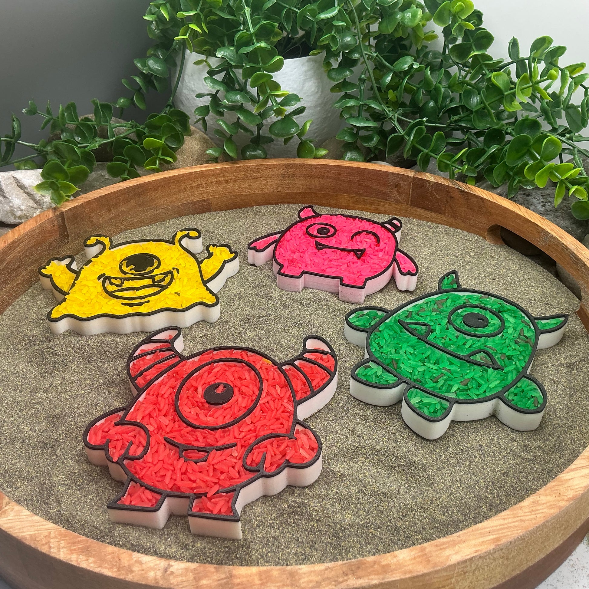 3D-printed alien monster sensory filling tray, 4-piece set for sand and rice tuff trays - view 8 of 13