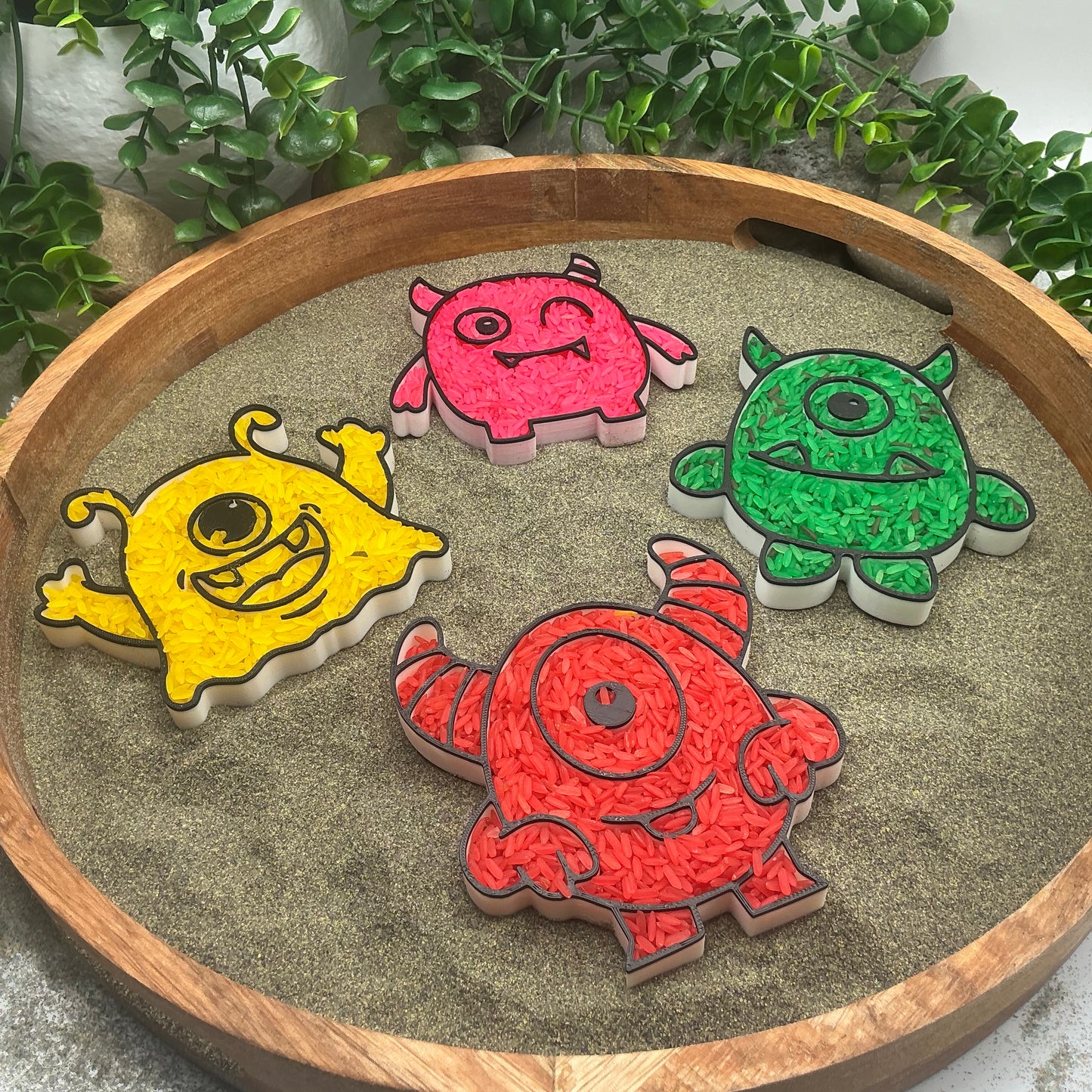 3D-printed alien monster sensory filling tray, 4-piece set for sand and rice tuff trays - view 13 of 13